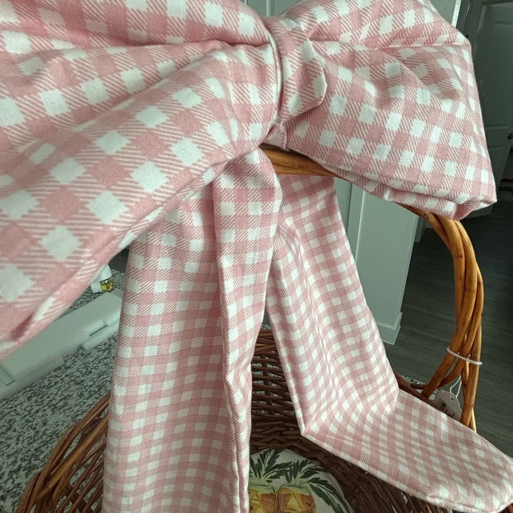 Handmade BLACK Checkered Gingham Bow Large Custom Ordered NEW COLORS Final Sale